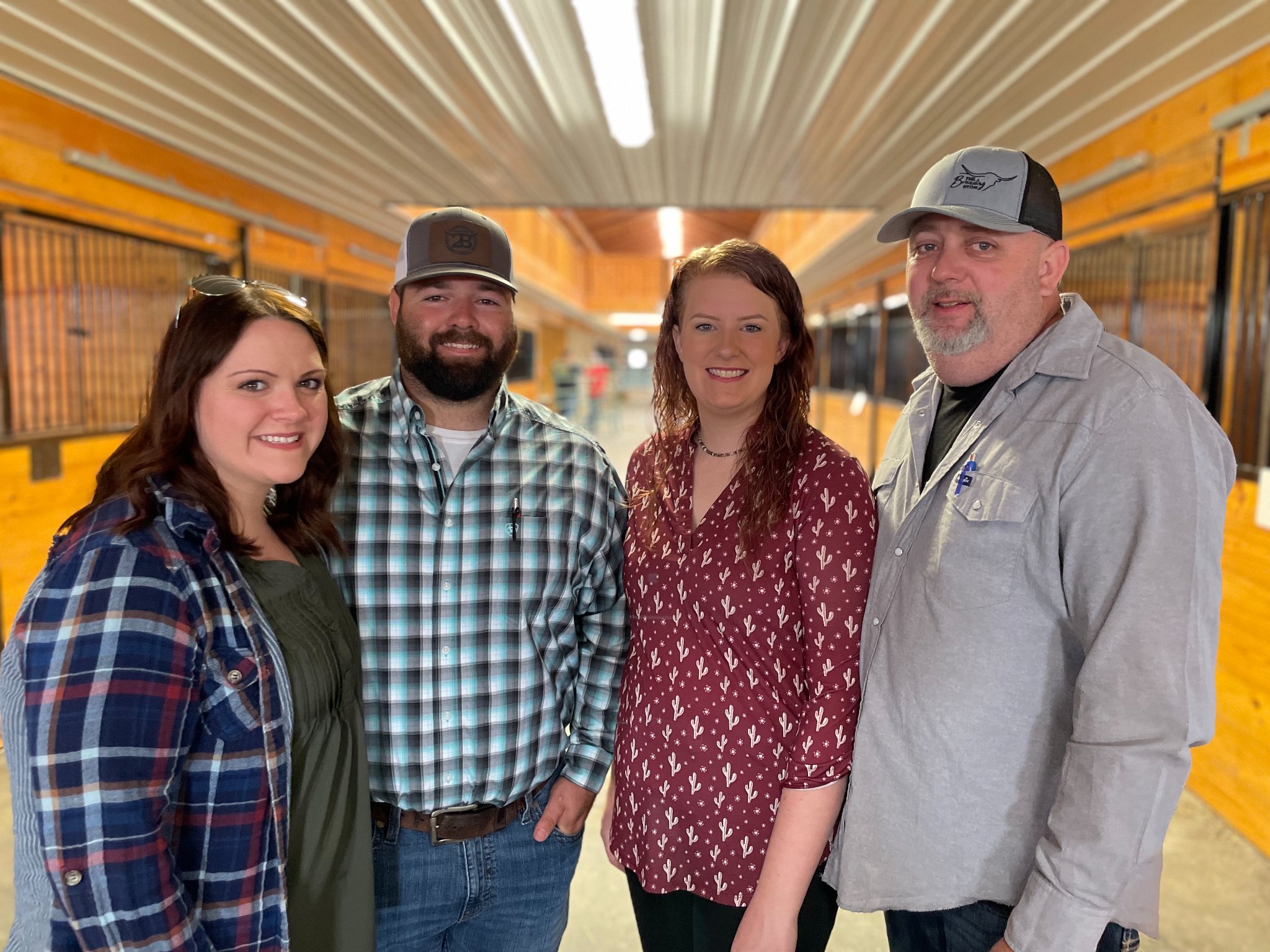 Hired Hand customers Stephanie & Matt Bourbon, Bourbon Brothers and Sale Host Amber & Andy Dunmire, The Branding Iron