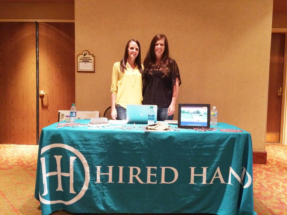 Hired Hand Booth at Legacy Sale XI Molly and Jaymie at the Hired Hand booth.