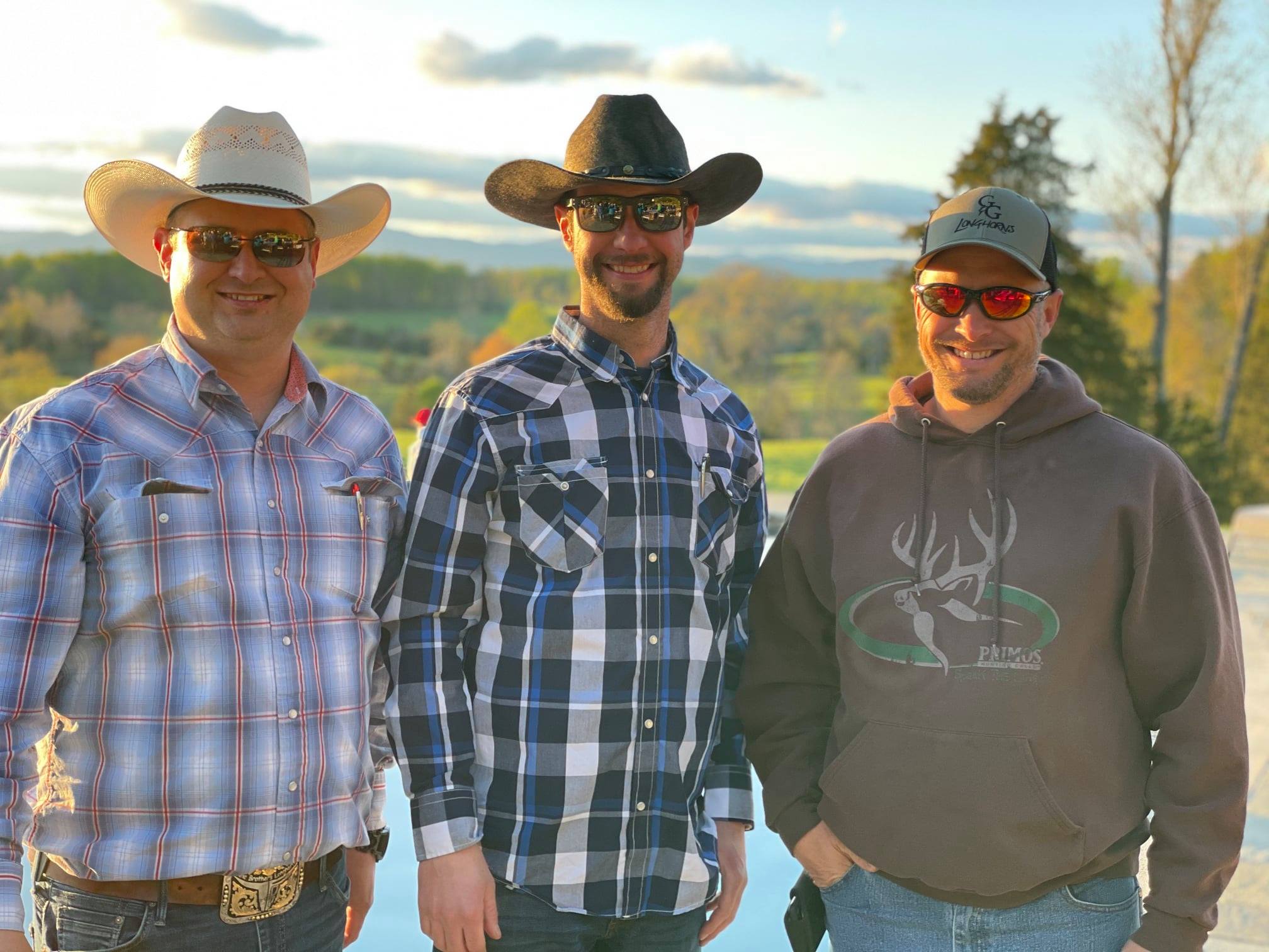 Hired Hand customers Luke and Dave Pine, Pine Brothers Longhorns and Shawn Pequignot, G&G Longhorns