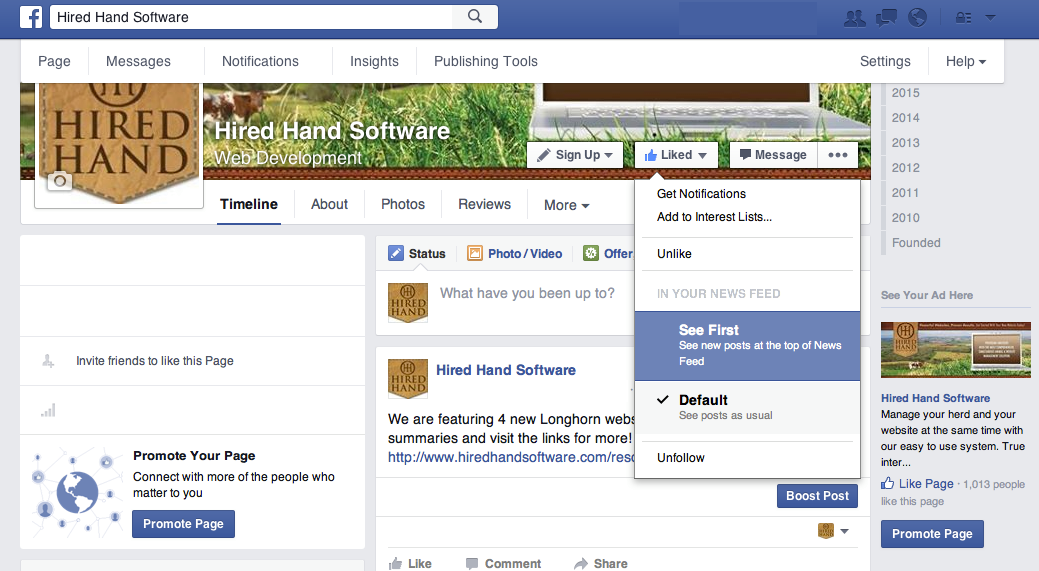 Computer Facebook changes