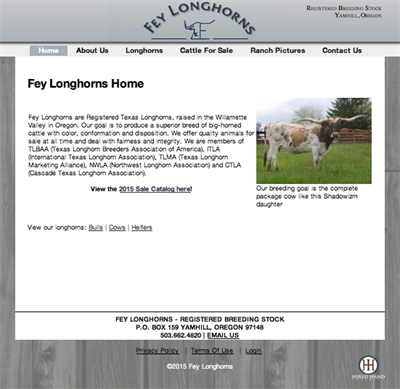 Fey Longhorns Consignment Sale page
